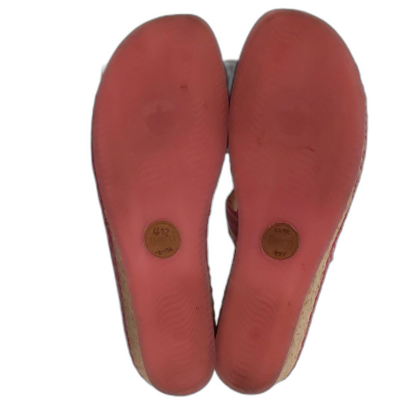 Women's Born Drilles Espadrille Wedge Pink Stripe Slip On Sandals Size 10 - Picture 8 of 8